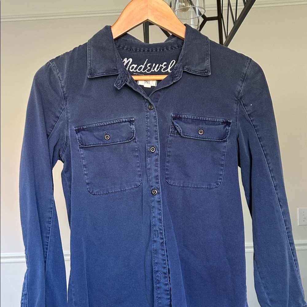 Madewell Navy Blue Button-Down Shirt